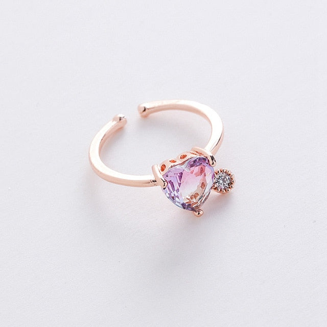 New Fashion Micro-inlaid Crystal Zircon Rings Sweet Elegant Flower Ring for Girl Women Finger Bague jewelry Bridal Gift Delicate