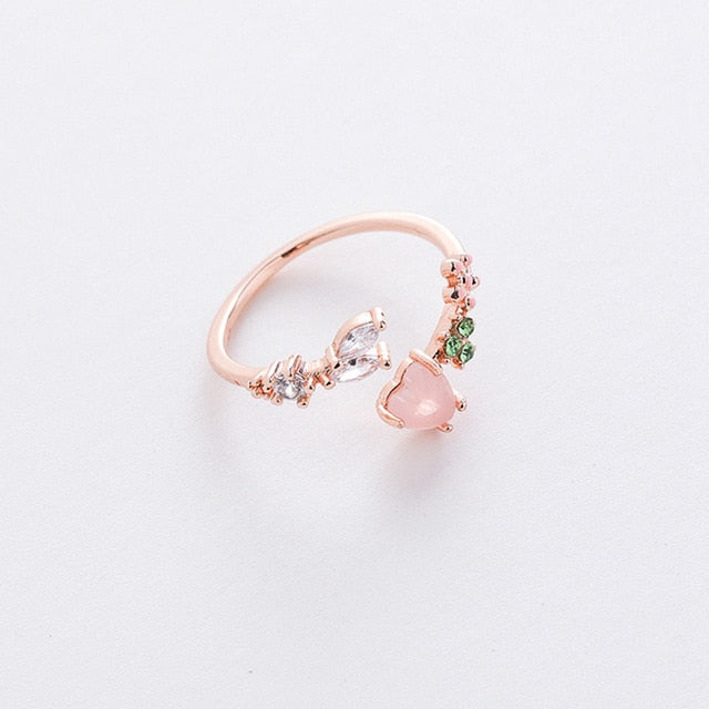 New Fashion Micro-inlaid Crystal Zircon Rings Sweet Elegant Flower Ring for Girl Women Finger Bague jewelry Bridal Gift Delicate