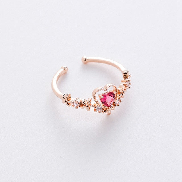 New Fashion Micro-inlaid Crystal Zircon Rings Sweet Elegant Flower Ring for Girl Women Finger Bague jewelry Bridal Gift Delicate