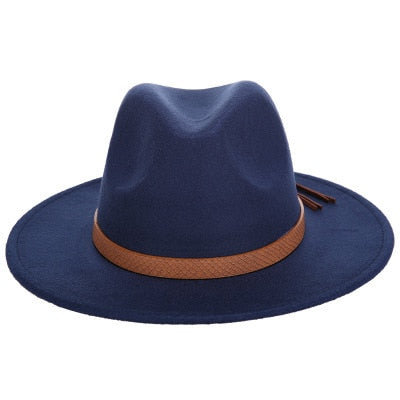 Chapeau de soleil femmes hommes Fedora . Chapeau classique très  élégant. Large bord.  Chapeau imitation laine.  Casquette L XL