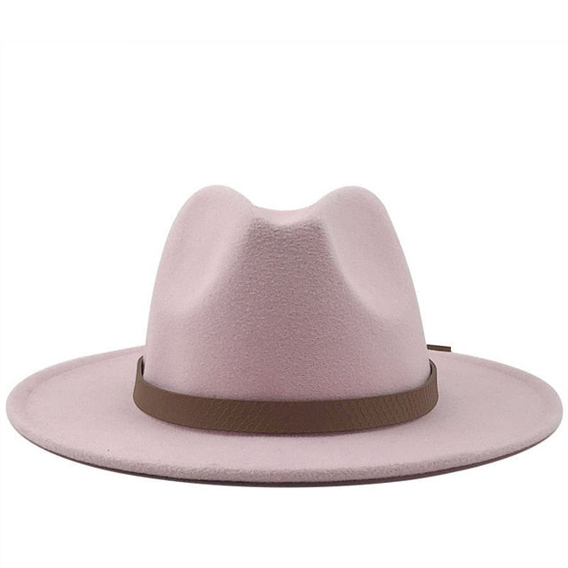 Chapeau de soleil femmes hommes Fedora . Chapeau classique très  élégant. Large bord.  Chapeau imitation laine.  Casquette L XL