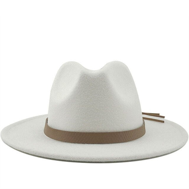 Chapeau de soleil femmes hommes Fedora . Chapeau classique très  élégant. Large bord.  Chapeau imitation laine.  Casquette L XL