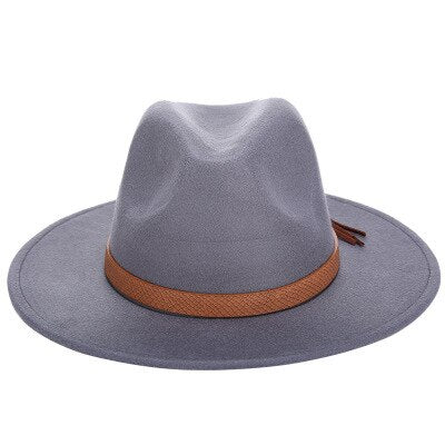 Chapeau de soleil femmes hommes Fedora . Chapeau classique très  élégant. Large bord.  Chapeau imitation laine.  Casquette L XL