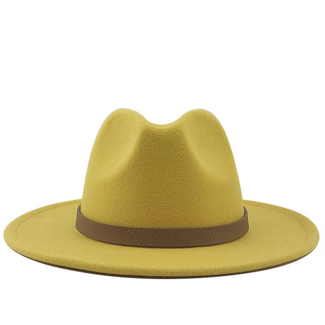 Chapeau de soleil femmes hommes Fedora . Chapeau classique très  élégant. Large bord.  Chapeau imitation laine.  Casquette L XL