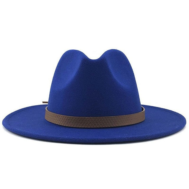 Chapeau de soleil femmes hommes Fedora . Chapeau classique très  élégant. Large bord.  Chapeau imitation laine.  Casquette L XL