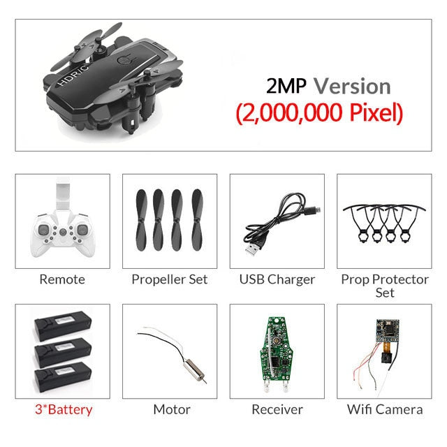 Mini drone pliable avec RC Quadrocopter avec caméra HD Quad-Counter avec haute tenue RC hélicoptère VS E61 HS210 LF606 S9HW E016H