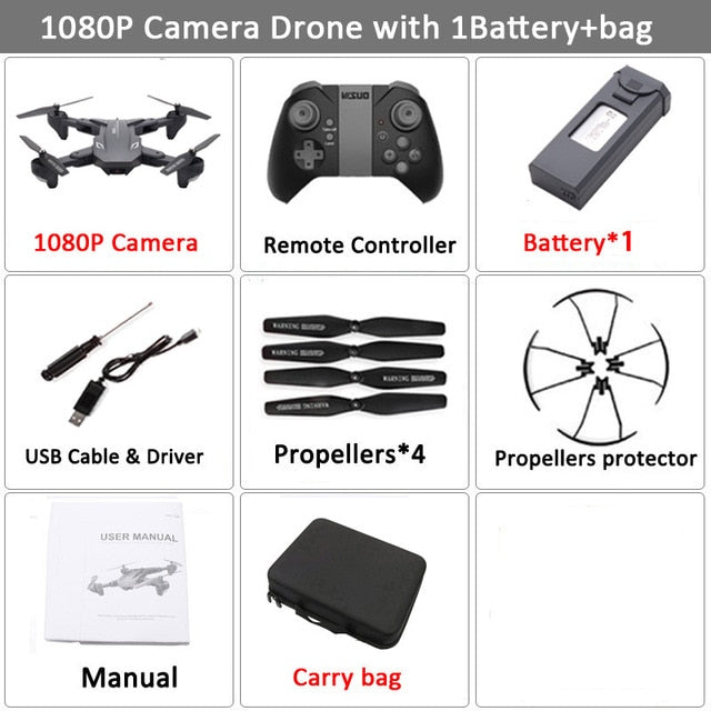 Drone Visuo XS816 RC  avec Zoom 50X WiFi FPV 4K Dual Camera Optique. Selfie pliable Drone Quadcopter  VS SG106 M70cal