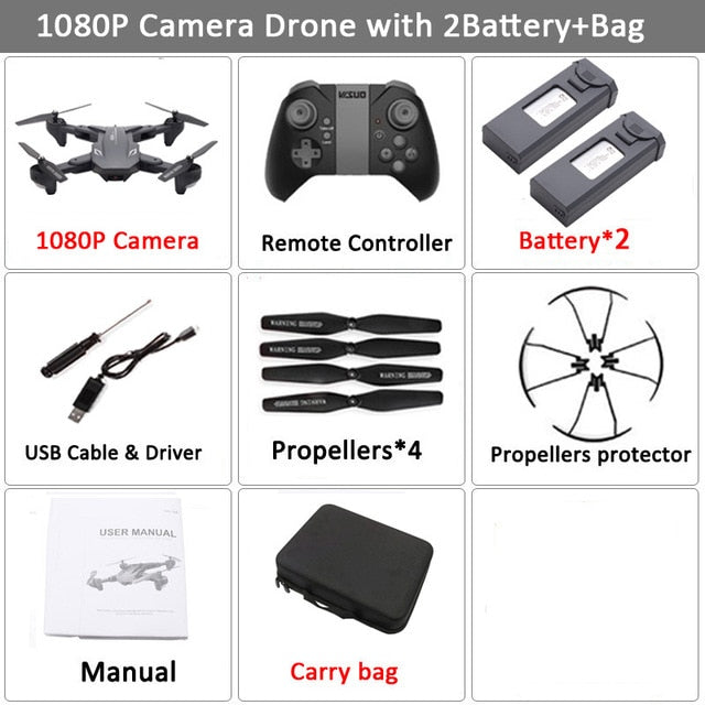 Drone Visuo XS816 RC  avec Zoom 50X WiFi FPV 4K Dual Camera Optique. Selfie pliable Drone Quadcopter  VS SG106 M70cal