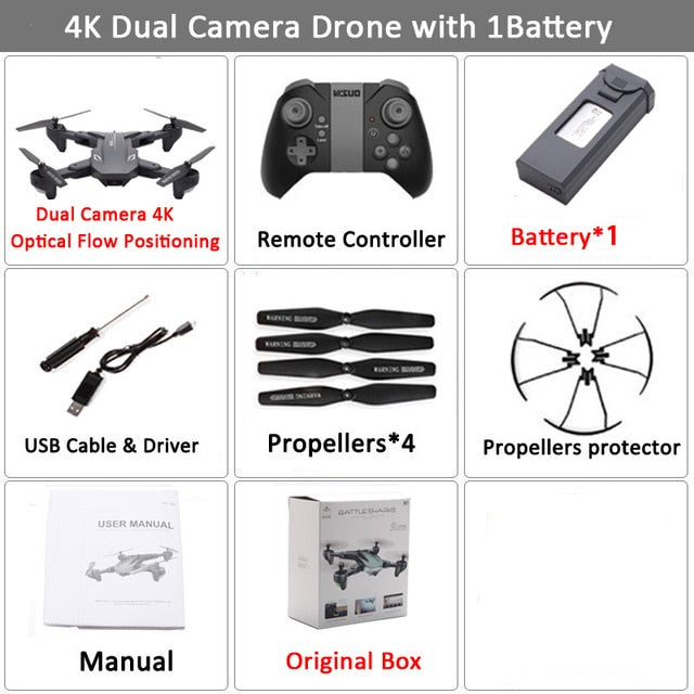 Drone Visuo XS816 RC  avec Zoom 50X WiFi FPV 4K Dual Camera Optique. Selfie pliable Drone Quadcopter  VS SG106 M70cal