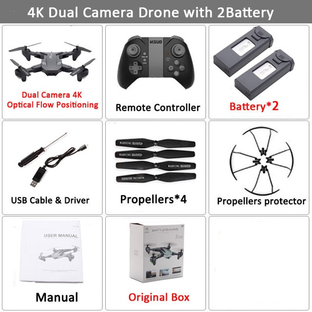 Drone Visuo XS816 RC  avec Zoom 50X WiFi FPV 4K Dual Camera Optique. Selfie pliable Drone Quadcopter  VS SG106 M70cal