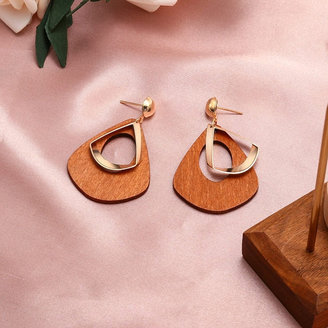 X&P New Fashion Round Dangle Drop Korean Earrings For Women Geometric Round Heart Gold Earring Wedding 2020 kolczyki Jewelry