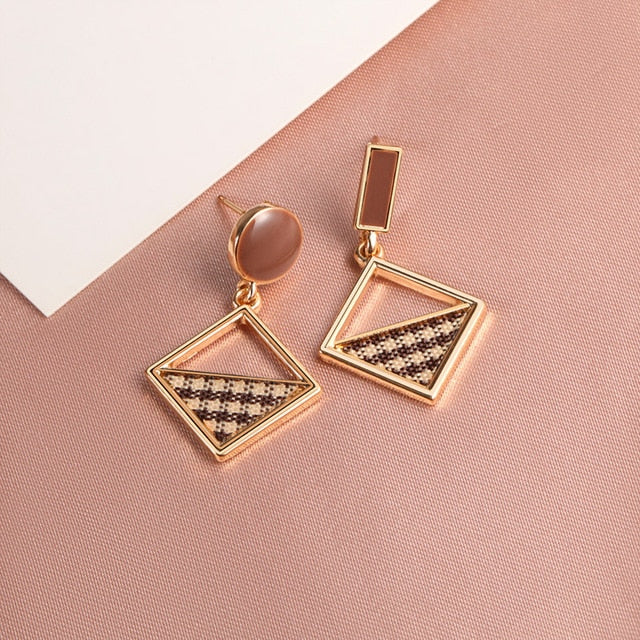 X&P New Fashion Round Dangle Drop Korean Earrings For Women Geometric Round Heart Gold Earring Wedding 2020 kolczyki Jewelry