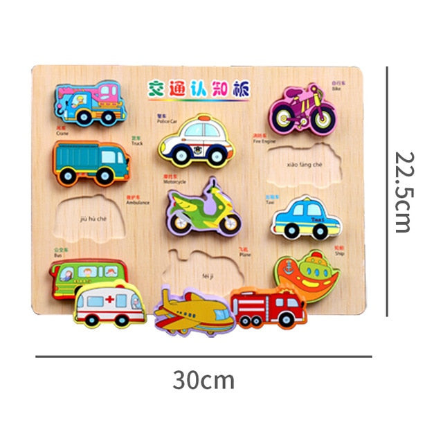 Kids 3D Wooden Puzzles Toys Alphabet Number Puzzle Baby Colorful Letter Digital Geometric Montessori Educational Toy