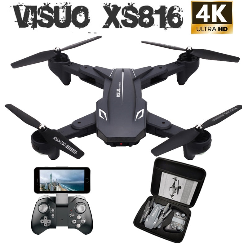 Drone Visuo XS816 RC  avec Zoom 50X WiFi FPV 4K Dual Camera Optique. Selfie pliable Drone Quadcopter  VS SG106 M70cal