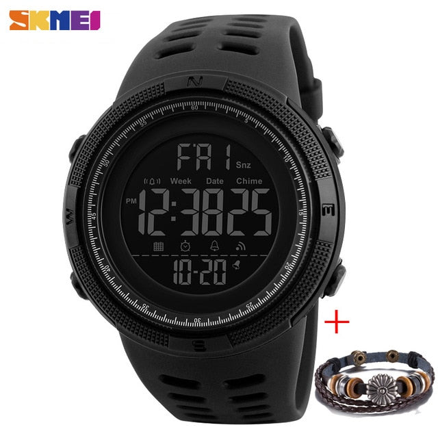 SKMEI Fashion Montres Homme Sport Multifonctions Réveil Chrono Montre numérique étanche 5Bar 1251