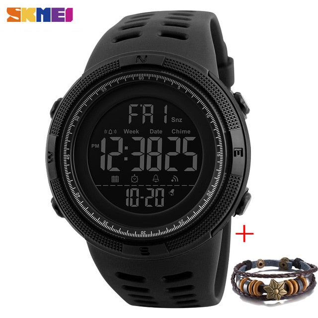 SKMEI Fashion Montres Homme Sport Multifonctions Réveil Chrono Montre numérique étanche 5Bar 1251