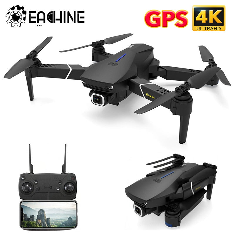 Drone 4K Professionnel Eachine E520S RC Quadcopter Racing GPS MINI Drone 5G WIFI HD FPV Camera Grand Angle Jouet Drone Pliable.