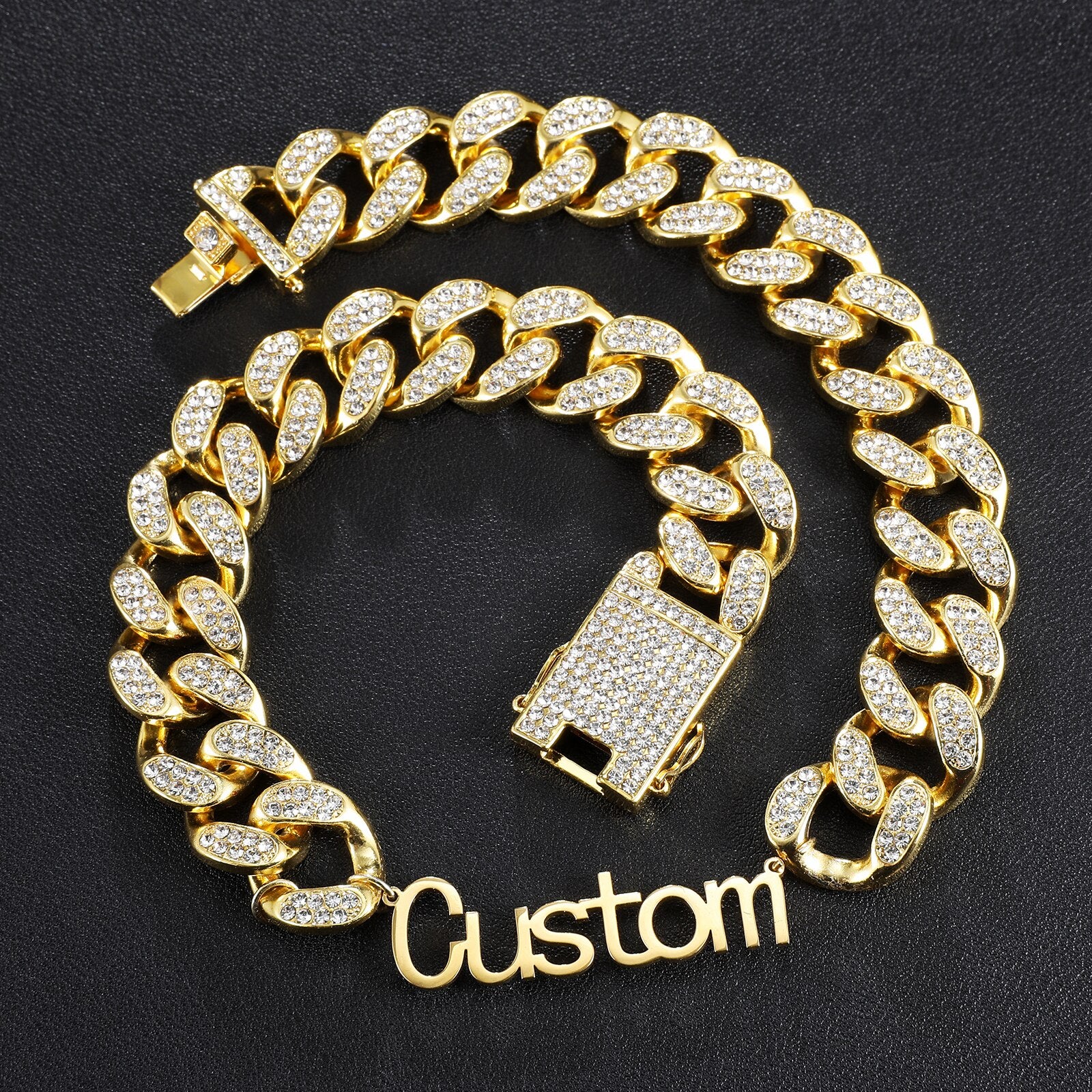 US7 2021 New Custom Letter Pendants&Necklace Micro-paved Bling Cuban Link Chain Necklace For Unisex Trendy Hip Hop Jewelry Gifts