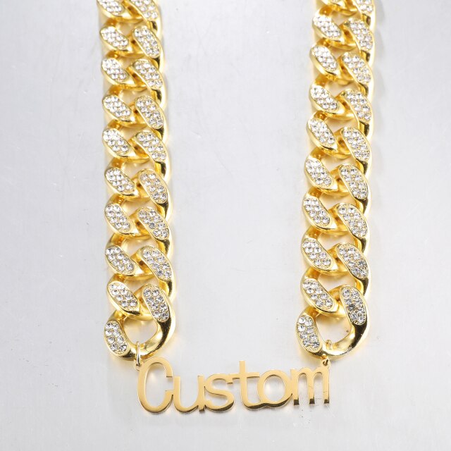 US7 2021 New Custom Letter Pendants&Necklace Micro-paved Bling Cuban Link Chain Necklace For Unisex Trendy Hip Hop Jewelry Gifts